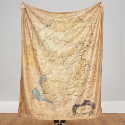 Rocky Mountain National Park Map Plush Blanket - McGovern & Company
