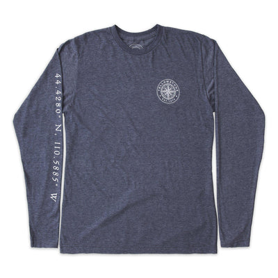 Yellowstone National Park Long-Sleeve Unisex T-Shirt with Map and Compass - McGovern & Company