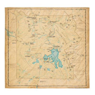 Yellowstone National Park Map Bandana - McGovern & Company
