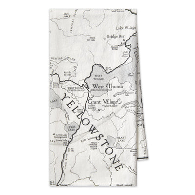Yellowstone National Park Map Flour Sack Towel - McGovern & Company