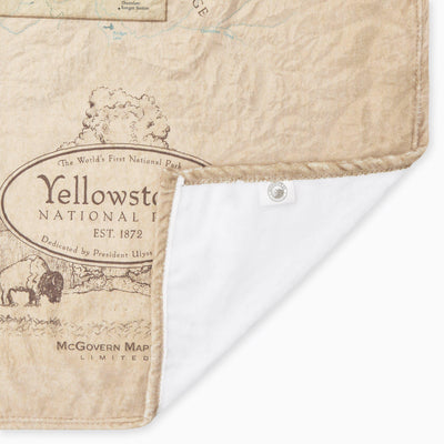 Yellowstone National Park Map Plush Blanket - McGovern & Company