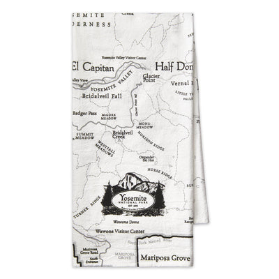 Yosemite National Park Map Flour Sack Towel - McGovern & Company