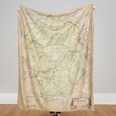 Yosemite National Park Map Plush Blanket - McGovern & Company