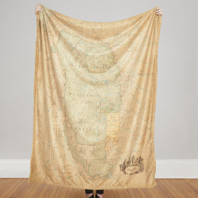 Black Hills National Forest Map Plush Blanket - McGovern & Company