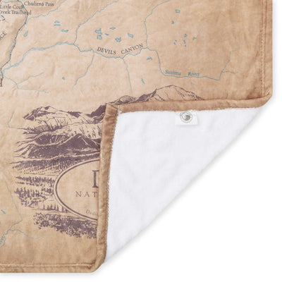 Denali National Park & Preserve Map Plush Blanket - McGovern & Company
