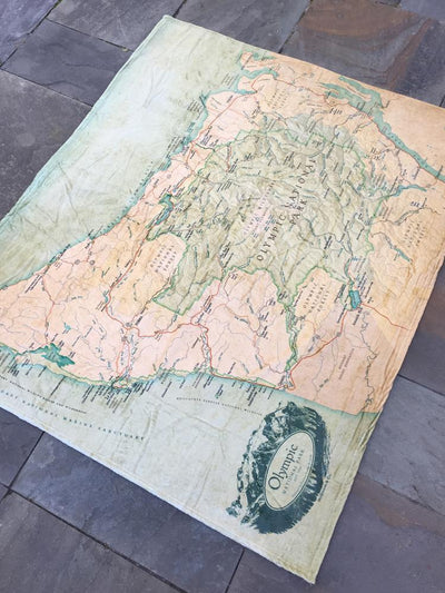 Olympic National Park Map Plush Blanket - McGovern & Company