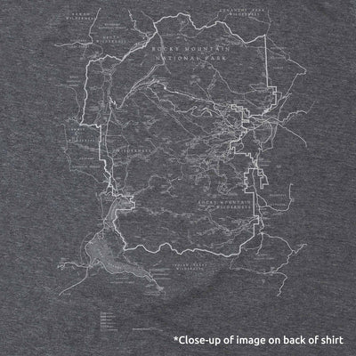 Rocky Mountain National Park Short-Sleeve Unisex T-Shirt with Map and Cartouche - McGovern & Company